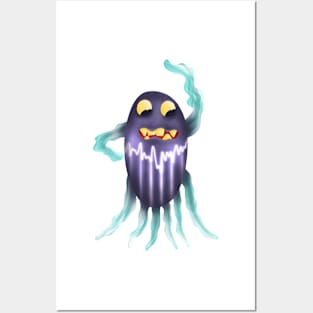 Lightning ghost octopus monster Posters and Art